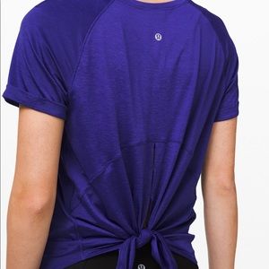 Lululemon cobalt blue tie back tee